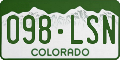 CO license plate 098LSN