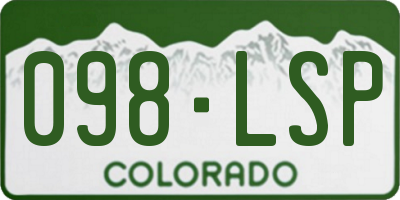 CO license plate 098LSP