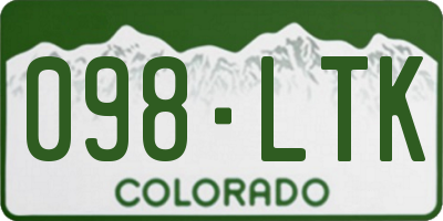 CO license plate 098LTK