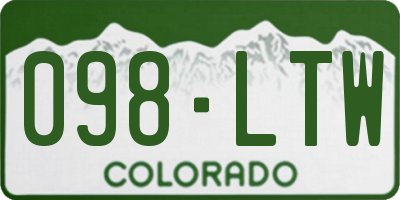 CO license plate 098LTW