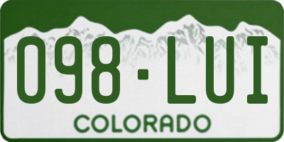 CO license plate 098LUI