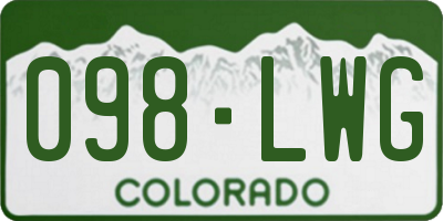 CO license plate 098LWG
