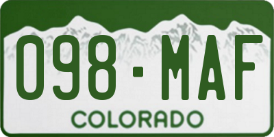 CO license plate 098MAF