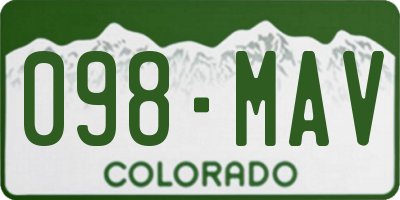 CO license plate 098MAV
