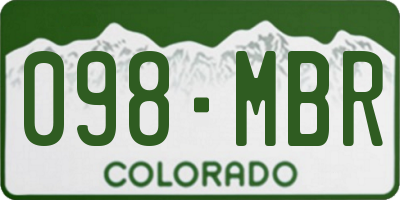 CO license plate 098MBR