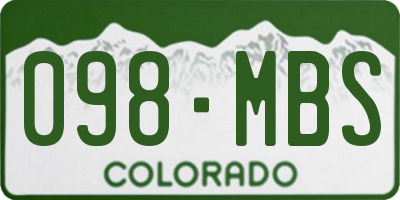 CO license plate 098MBS