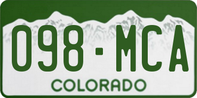 CO license plate 098MCA