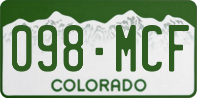 CO license plate 098MCF