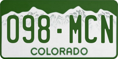 CO license plate 098MCN