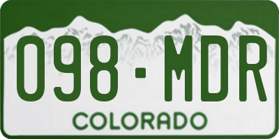 CO license plate 098MDR