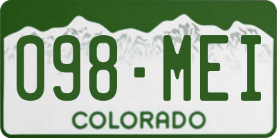 CO license plate 098MEI