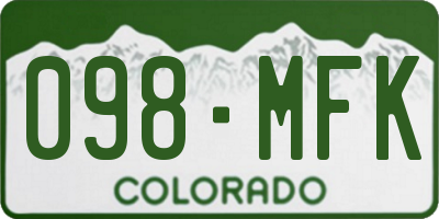CO license plate 098MFK