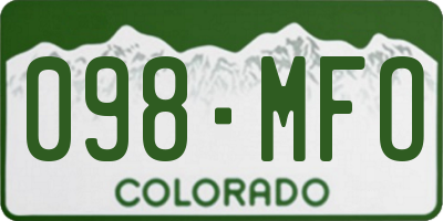 CO license plate 098MFO