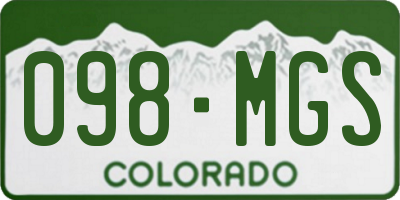 CO license plate 098MGS