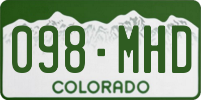 CO license plate 098MHD