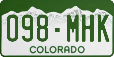 CO license plate 098MHK