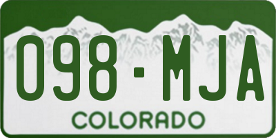 CO license plate 098MJA