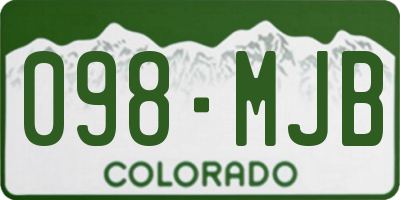 CO license plate 098MJB
