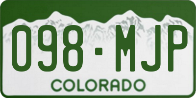 CO license plate 098MJP