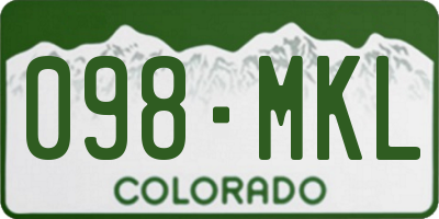 CO license plate 098MKL