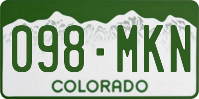 CO license plate 098MKN
