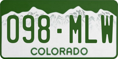 CO license plate 098MLW