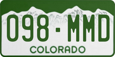 CO license plate 098MMD