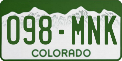 CO license plate 098MNK