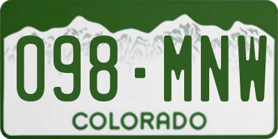 CO license plate 098MNW