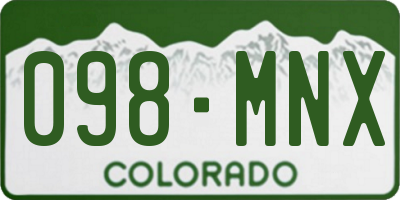 CO license plate 098MNX