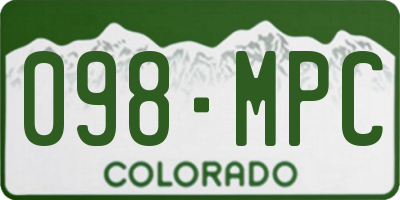 CO license plate 098MPC