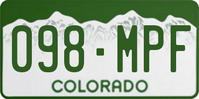 CO license plate 098MPF