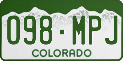 CO license plate 098MPJ