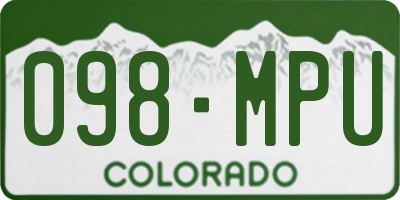 CO license plate 098MPU