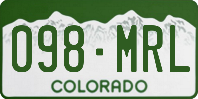 CO license plate 098MRL