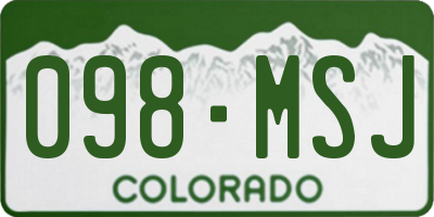 CO license plate 098MSJ