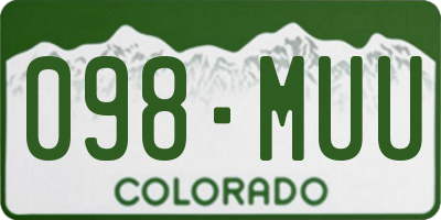 CO license plate 098MUU