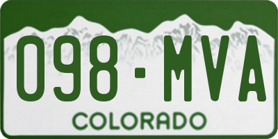 CO license plate 098MVA
