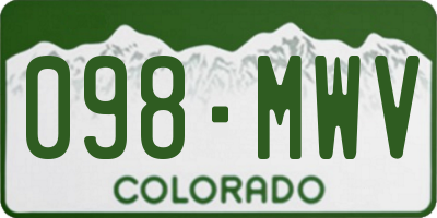 CO license plate 098MWV