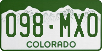 CO license plate 098MXO