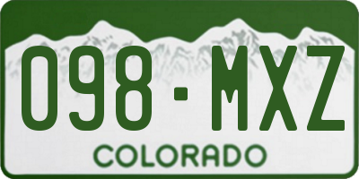 CO license plate 098MXZ