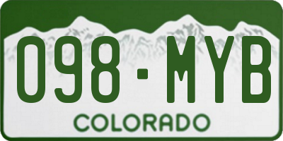 CO license plate 098MYB