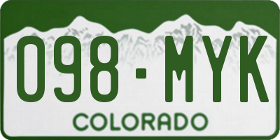 CO license plate 098MYK