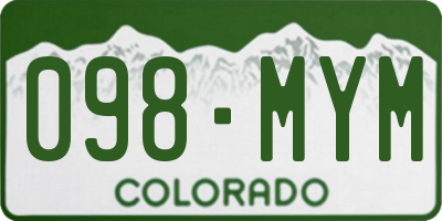 CO license plate 098MYM