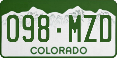 CO license plate 098MZD