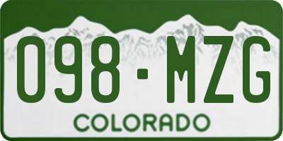 CO license plate 098MZG