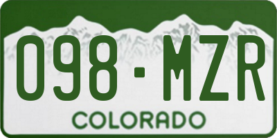 CO license plate 098MZR