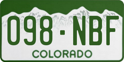 CO license plate 098NBF