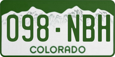 CO license plate 098NBH