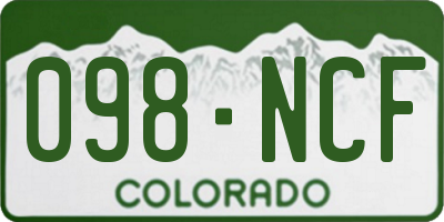CO license plate 098NCF